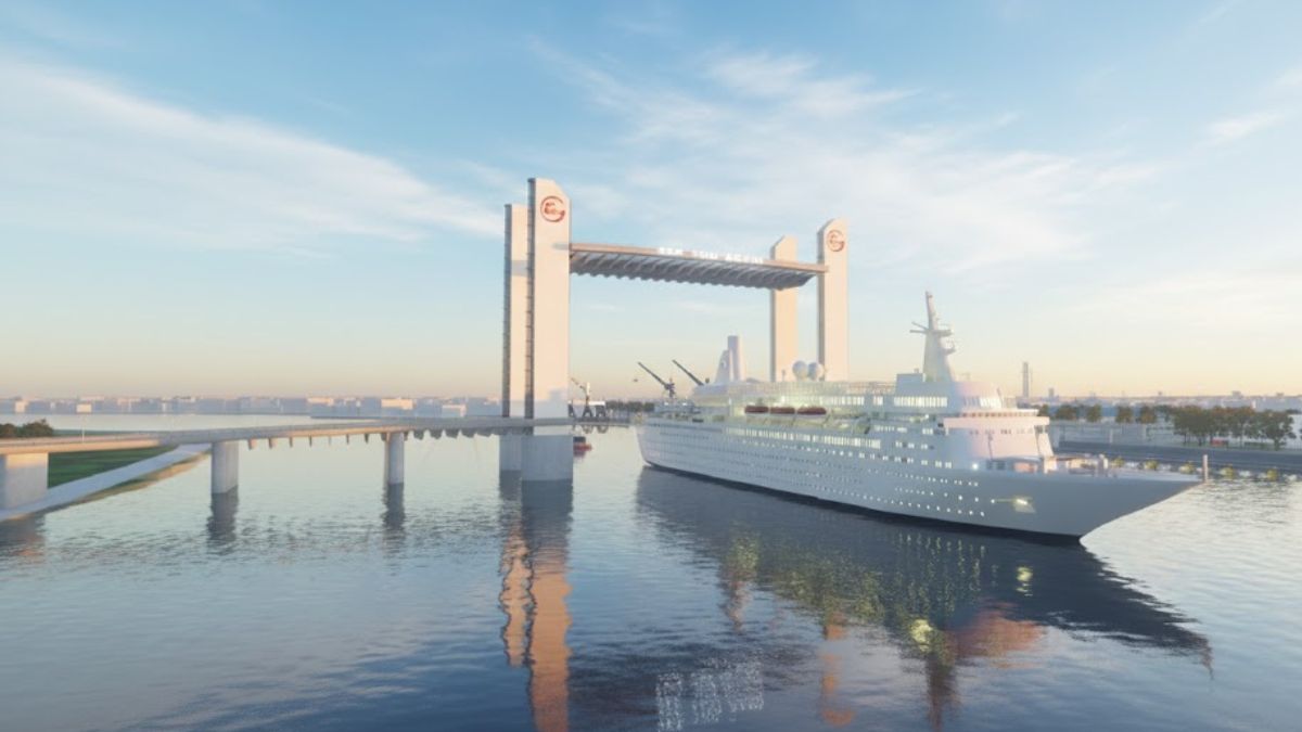 Phối cảnh thiết kế cầu Thủ Thiêm 4 với quy mô 8 làn xe bắc qua sông Sài Gòn