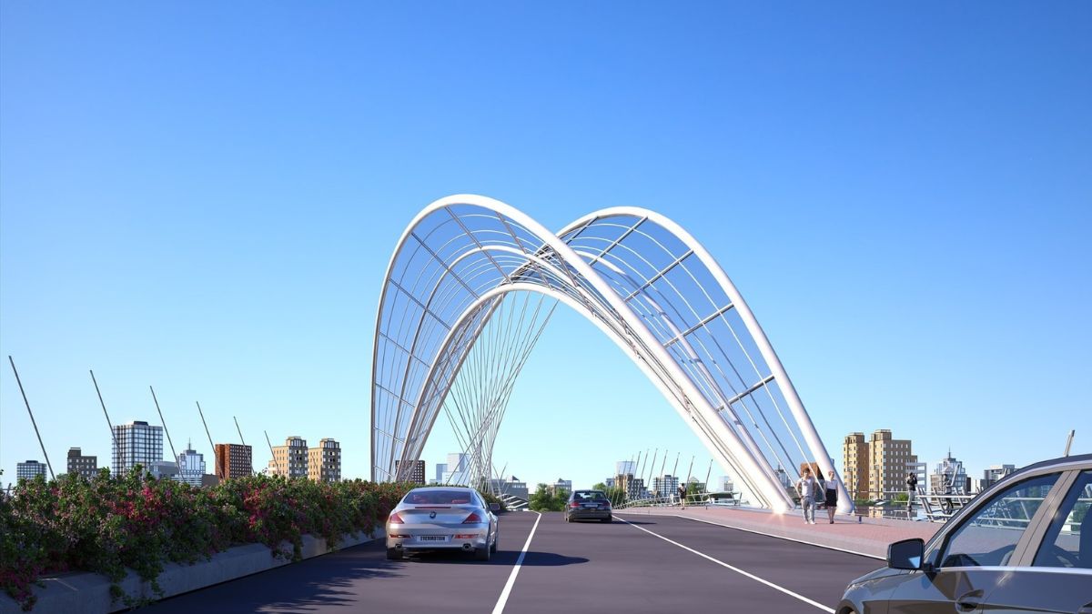 Minh họa quy mô 8 làn xe của cầu Thủ Thiêm 4