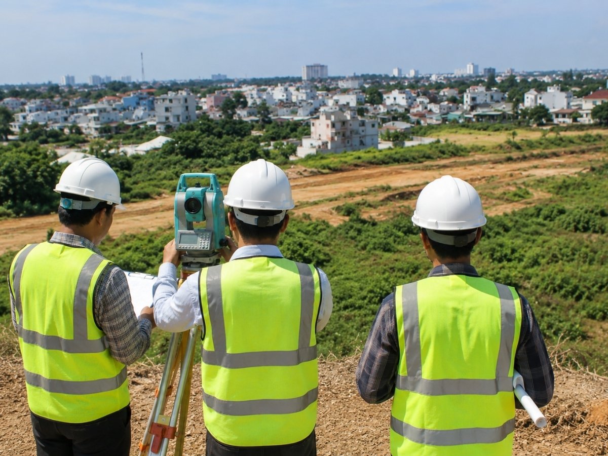 Công tác khảo sát hiện trạng khu vực chuẩn bị giải phóng mặt bằng dự án cầu Cần Giờ