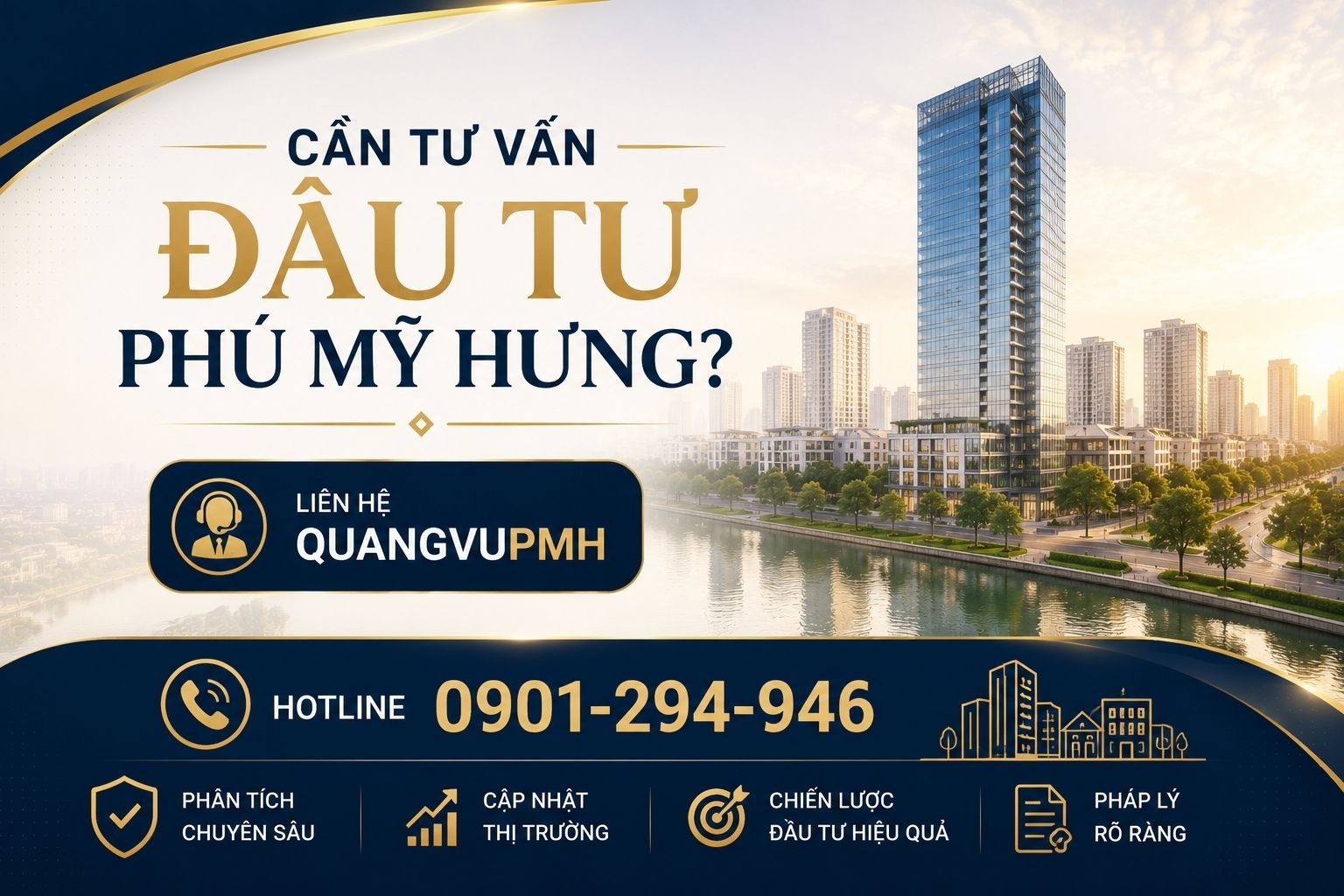 Banner mời liên hệ QuangVuPMH để được tư vấn đầu tư, mua bán và pháp lý bất động sản tại Phú Mỹ Hưng.